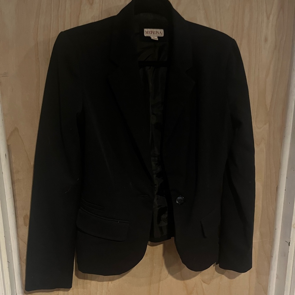 Merona Black Blazer Tailored Suit Jacket